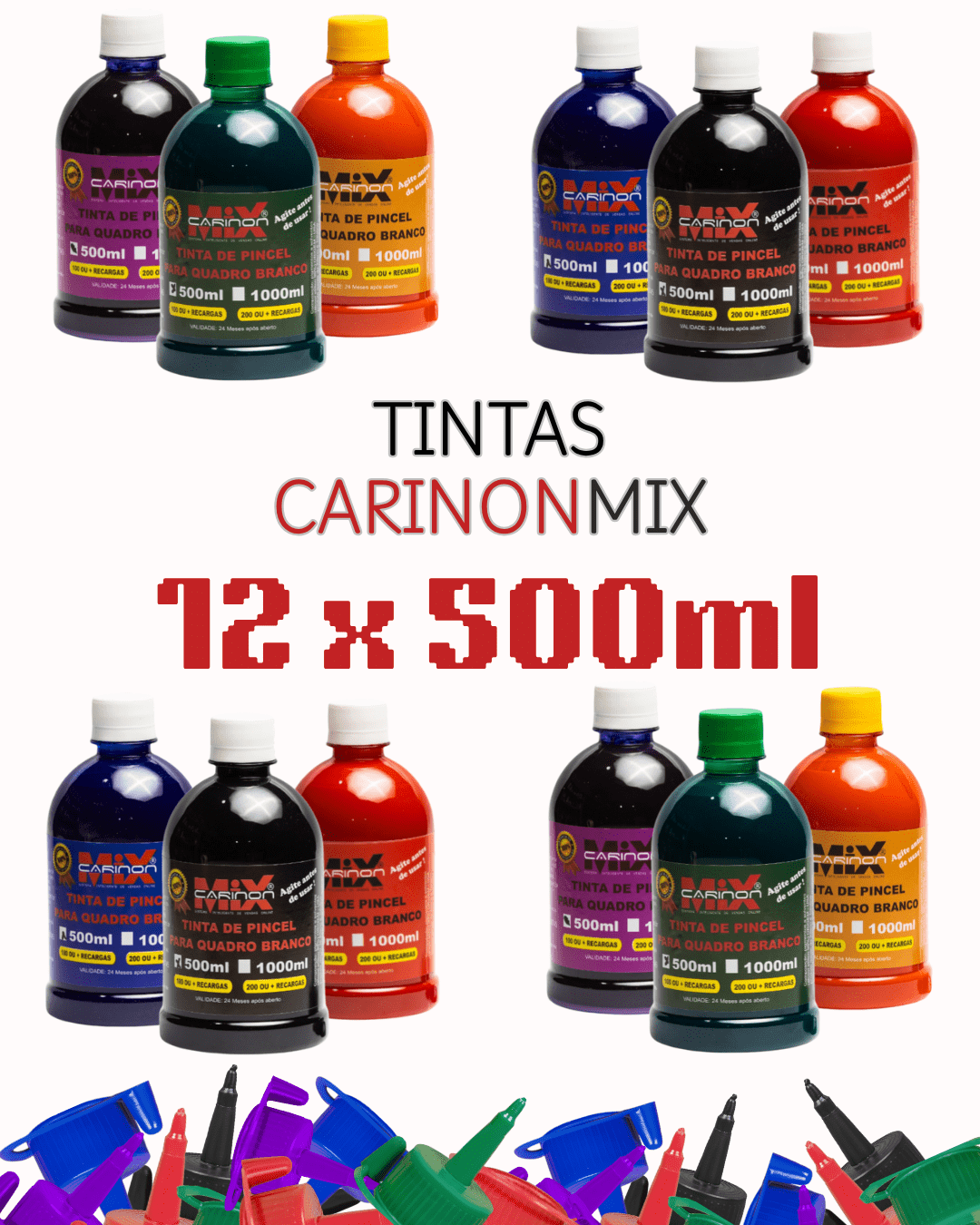 Combo Frascos de Tinta CarinonMix - 12UN de 500ml