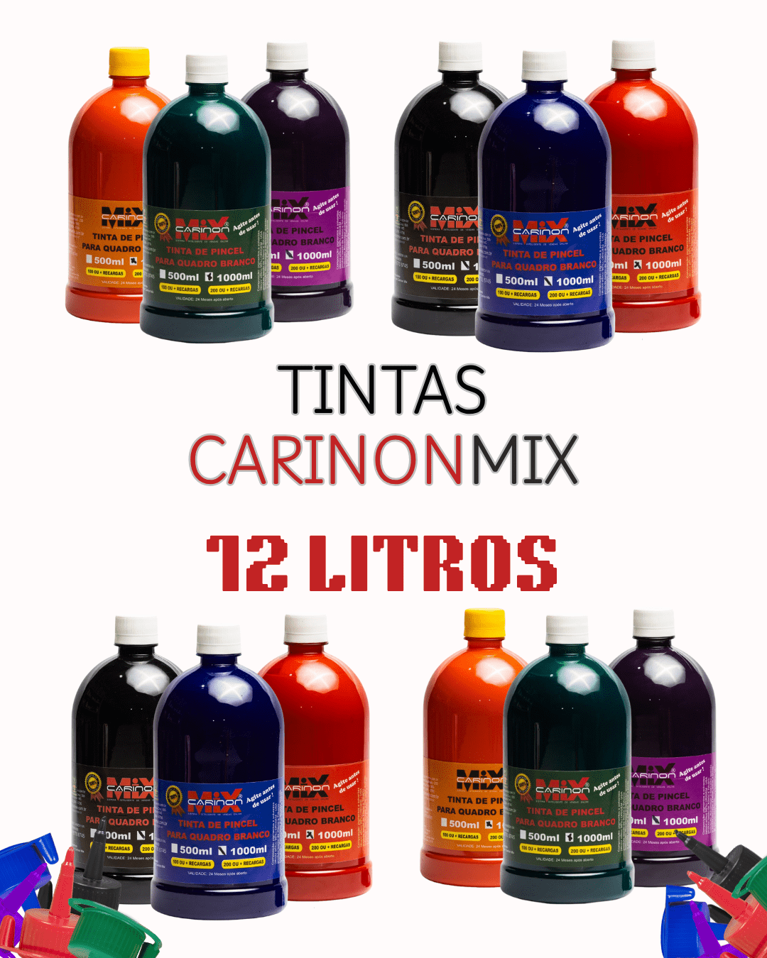 Combo Frascos de Tinta CarinonMix - 12 LITROS
