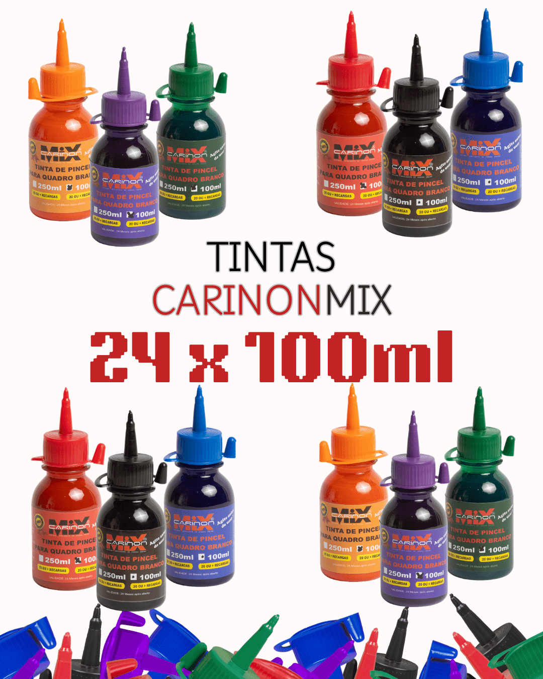 Combo Frascos de Tinta CarinonMix - 24UN de 100ml