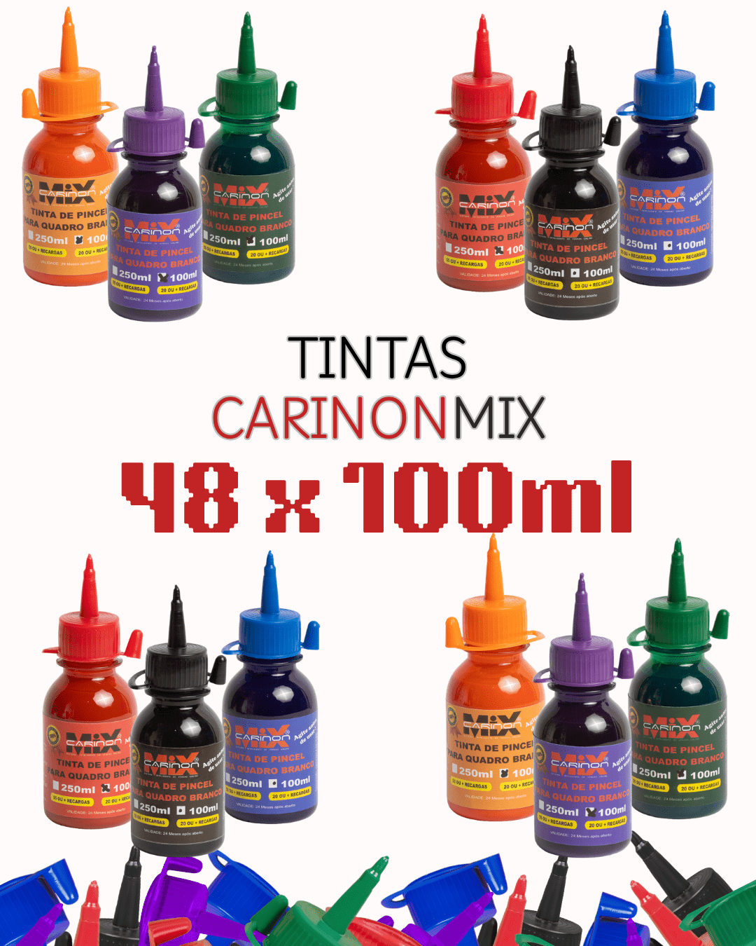 Combo Frascos de Tinta CarinonMix - 48UN de 100ml