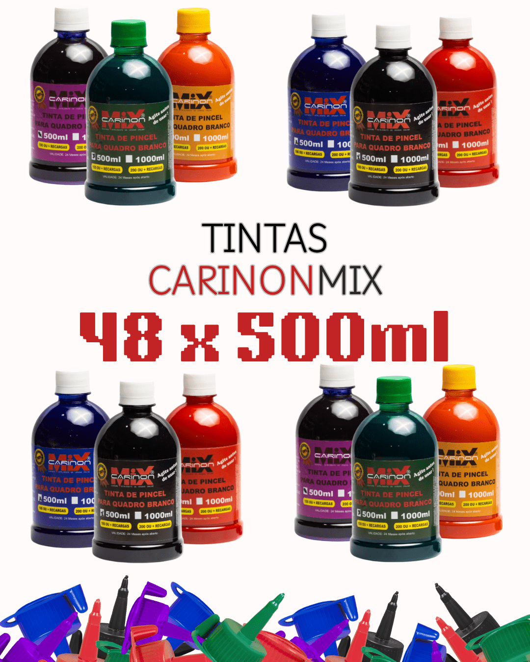 Combo Frascos de Tinta CarinonMix - 48UN de 500ml