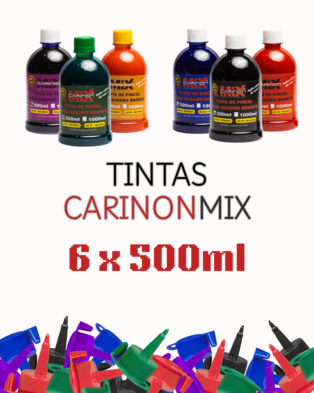 Combo Frascos de Tinta CarinonMix - 6UN de 500ml