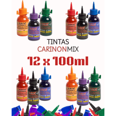 Combo Frascos de Tinta CarinonMix - 12UN de 100ml Combo Frascos de Tinta CarinonMix - 12UN de 100ml