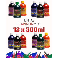 Combo Frascos de Tinta CarinonMix - 12UN de 500ml Combo Frascos de Tinta CarinonMix - 12UN de 500ml