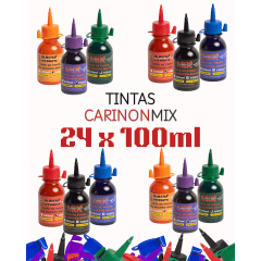 Combo Frascos de Tinta CarinonMix - 24UN de 100ml Combo Frascos de Tinta CarinonMix - 24UN de 100ml